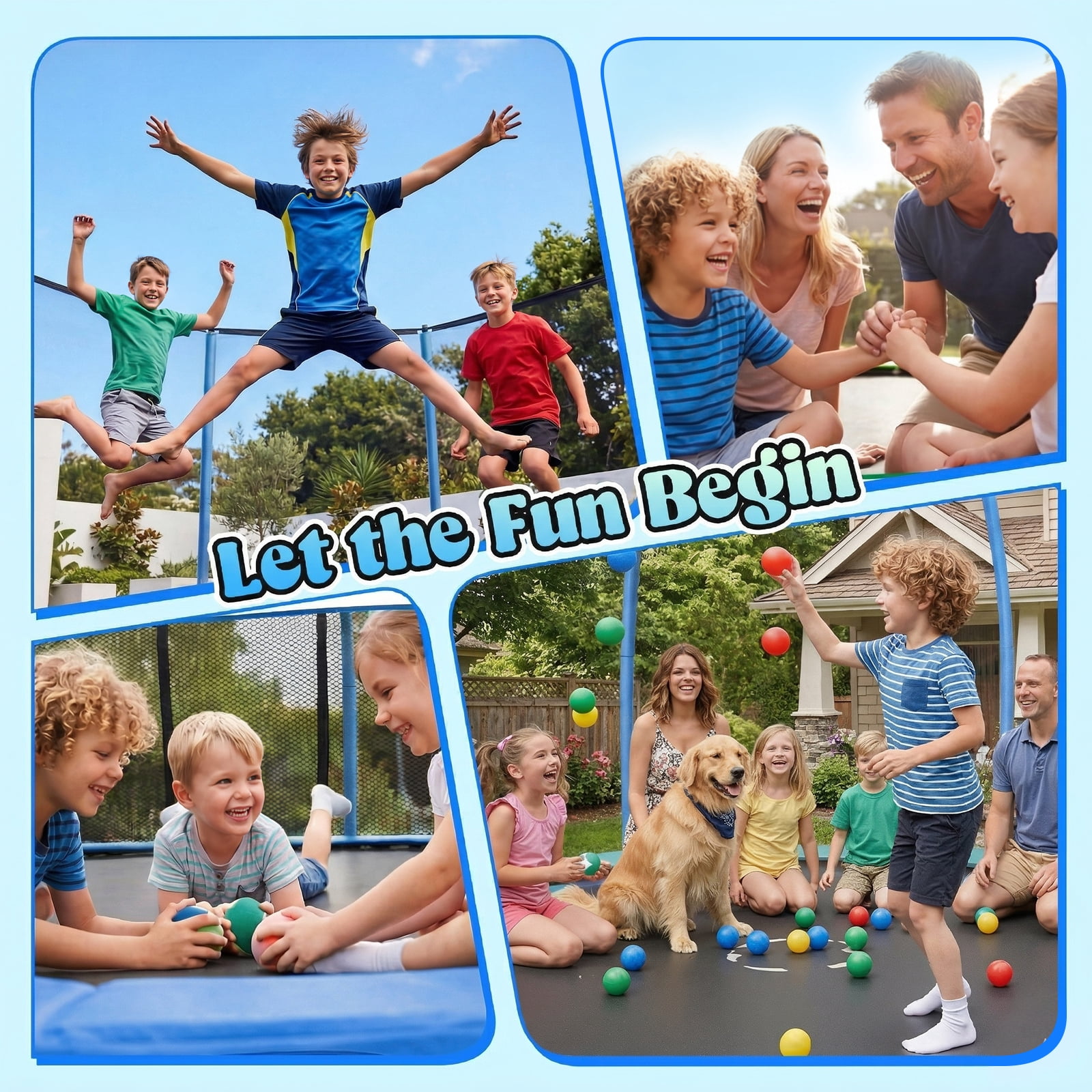 Outdoor Trampoline,Fashionsport Outfitters 14FT Trampoline, Recreational Backyard Trampolines Anti-Rust for Kids and Adults with Net and Ladder