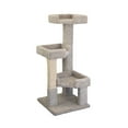 thumbnail image 2 of New Cat Condos 3 Level Solid Wood and Carpet Kitty Tree, 2 of 4