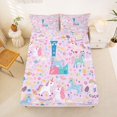 thumbnail image 5 of jejeloiu Kawaii Animal Unicorn Bed Sheets For Girls,Rainbow Initial Letter L King Sheets For Kids,4-Piece, 5 of 6