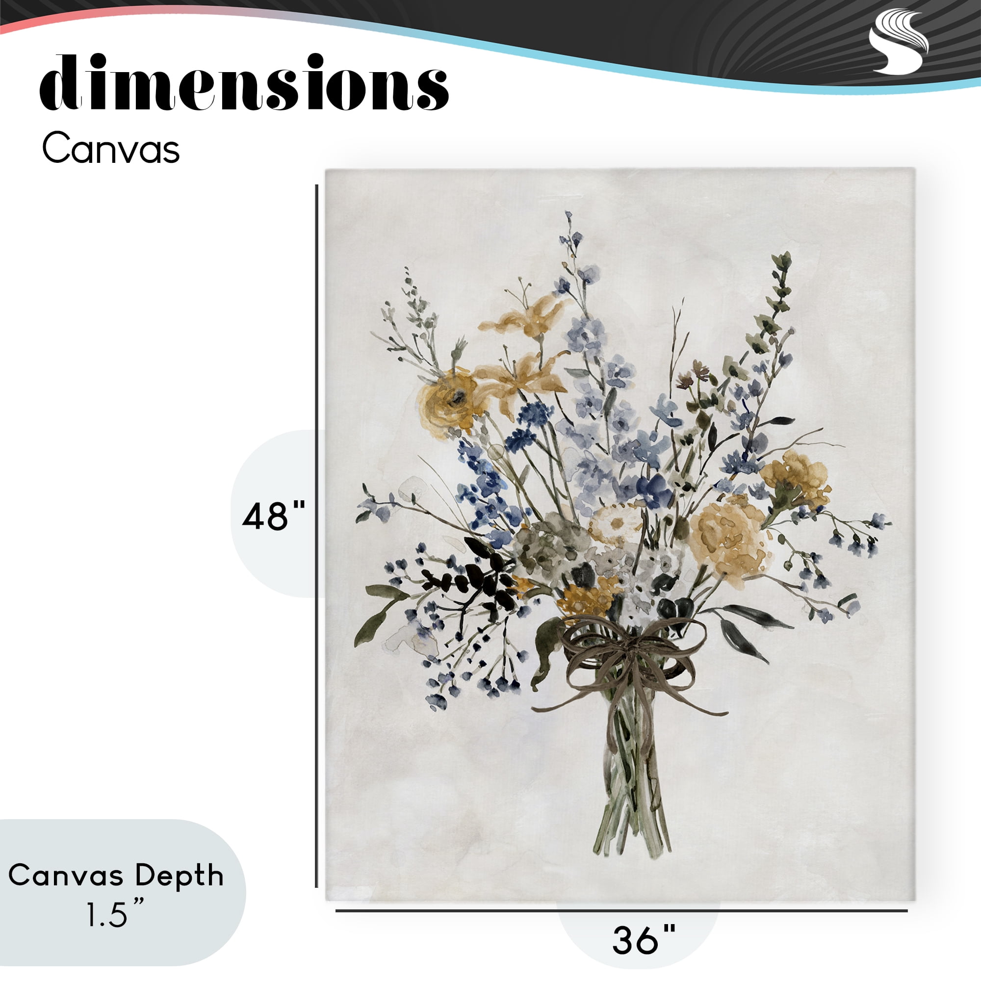 Stupell Industries Delicate Botanicals Bushel Canvas Wall Art, design by Carol Robinson