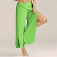 thumbnail image 2 of Women's Yoga Harem Pants Side Slit Joggers Active Workout Sweatpants Beach Cover-up Boho Wrap Flowy Pant Trouser (M, Green), 2 of 5