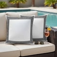 thumbnail image 4 of White Greek Key Outdoor Waterproof Pillow Covers, Geometric Greece Ancient Farmhouse Geo Decorative Square Throw Pillowcase Sofa Cushion Sham for Patio/Couch/Chair, 16"x16" 2 Pack, 4 of 8