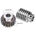 thumbnail image 3 of #45 Steel Worm Gear Set 20T 1.5 Module 20:1 Reduction Rate, Right Rotation Drive Gear Box ( Gear-10mm Bore 33 mm OD, Rod 12mm Bore), 3 of 6