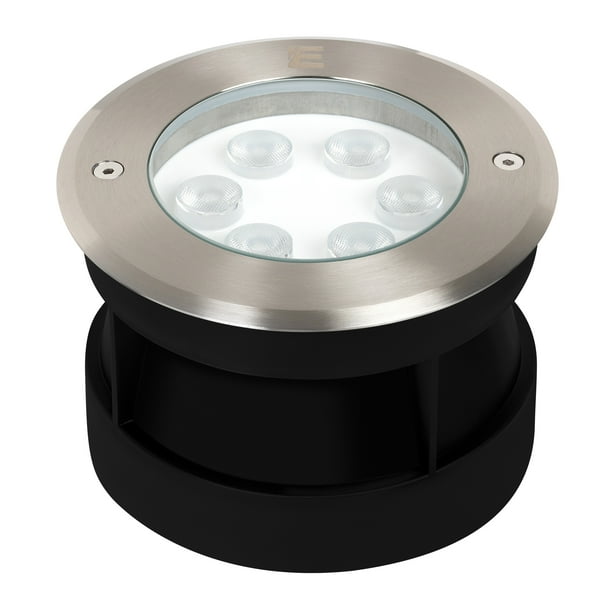 Estevez Luminario LED SPIRAL Empotrable en Piso 6 Watts, 3000K Acero Inoxidable, Protección IP67, Ø150mm