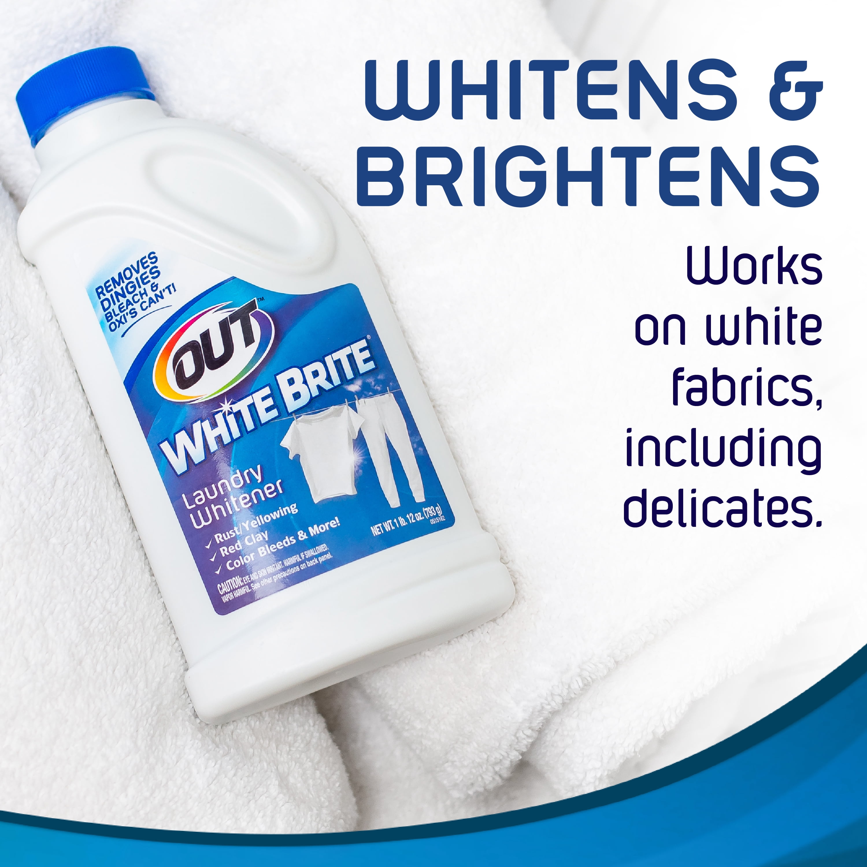 OUT White Brite Laundry Whitener Powder, 1 lb 12 oz, 2 Bottles