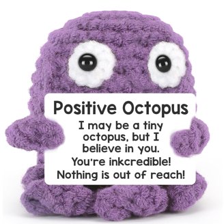 Positive Encouragement Crochet Duck - Handmade Emotional Support Plush With Inspirational Messages