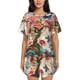 thumbnail image 1 of Fotbe Butterflies And Flowers Painting Conjunto de Pijama Estampado para Mujer, 2 Piezas, Ropa de Dormir con Camiseta de Manga Corta y Shorts Suaves-X-Large, 1 of 6