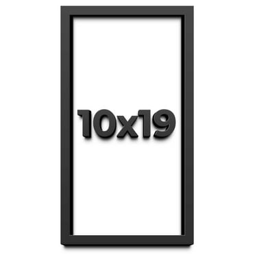 10x19 Shadow Box Frame Black | 2 Inches Deep Real Wood Contemporary Shadowbox Display Frame | UV