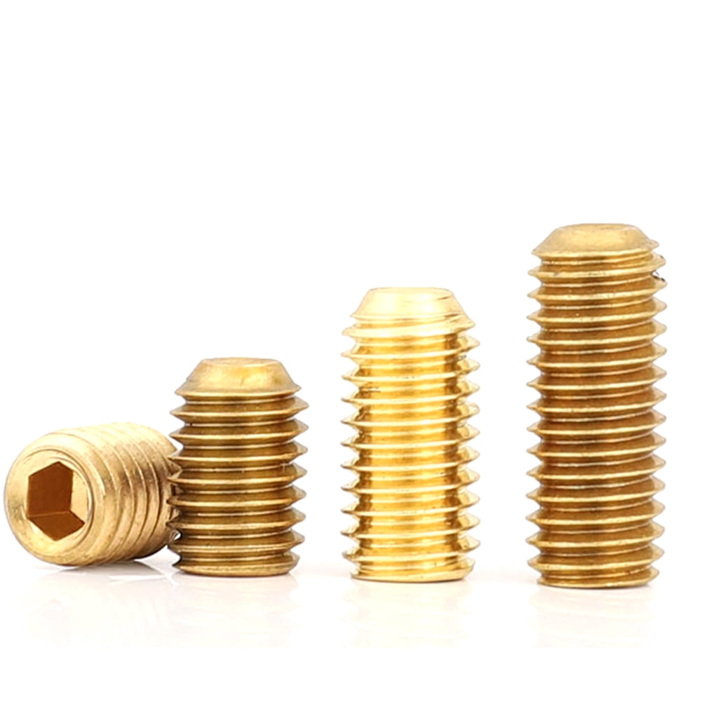 (30pcs) Copper Hexagon Socket Set Screws, M5x5mm