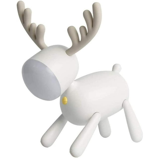 Luz de noche LED para niños, lámpara de mesa LED, diseño de ciervo y alce, lámpara de noche con carga USB, brillo ajustable, decorativa.