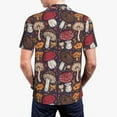 thumbnail image 3 of Balery Forest Wild Mushroom Printed Men’s Short Sleeve Polo Shirt, Midweight Men's Shirt,Golf Polo shirts -3X-Large, 3 of 8