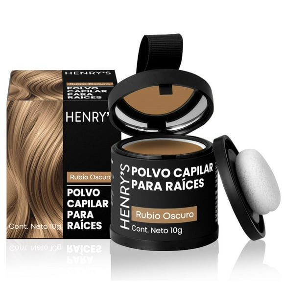 Henrys Polvo para Retocar Raíces Rubio Oscuro, Rellena Zonas Escasas, Define la Línea del Cabello y