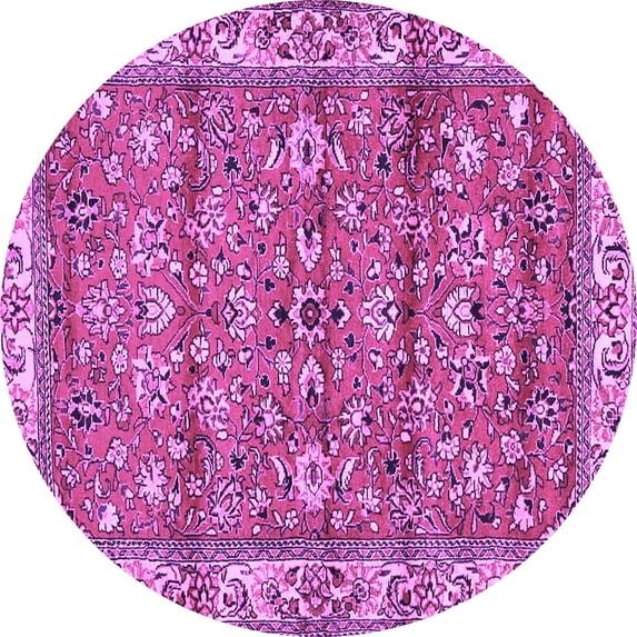 Ahgly Company Indoor Round Persian Purple Traditional Area Rugs, 5' Round