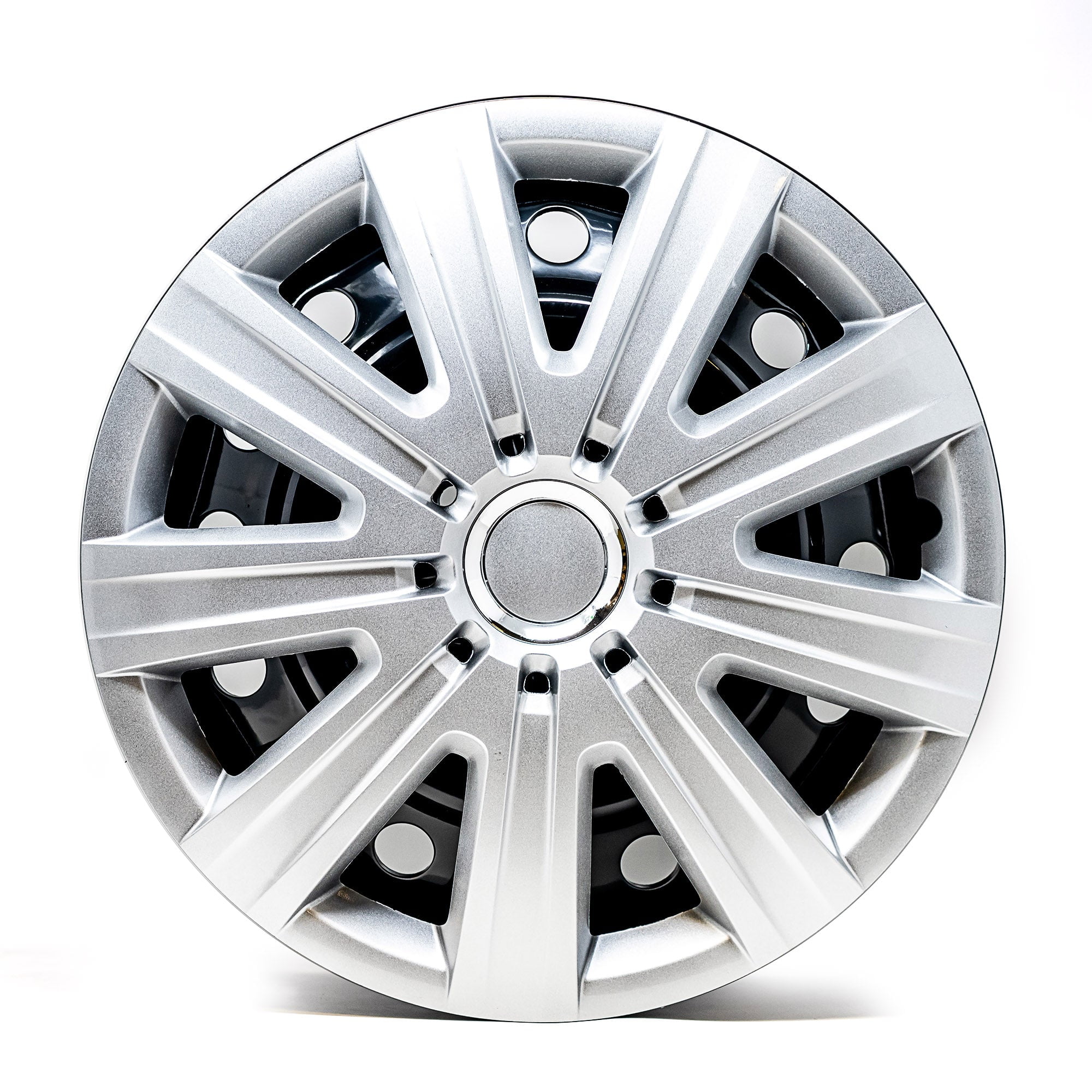 Alpena 16" Nero Wheel Covers, Silver, set of 4