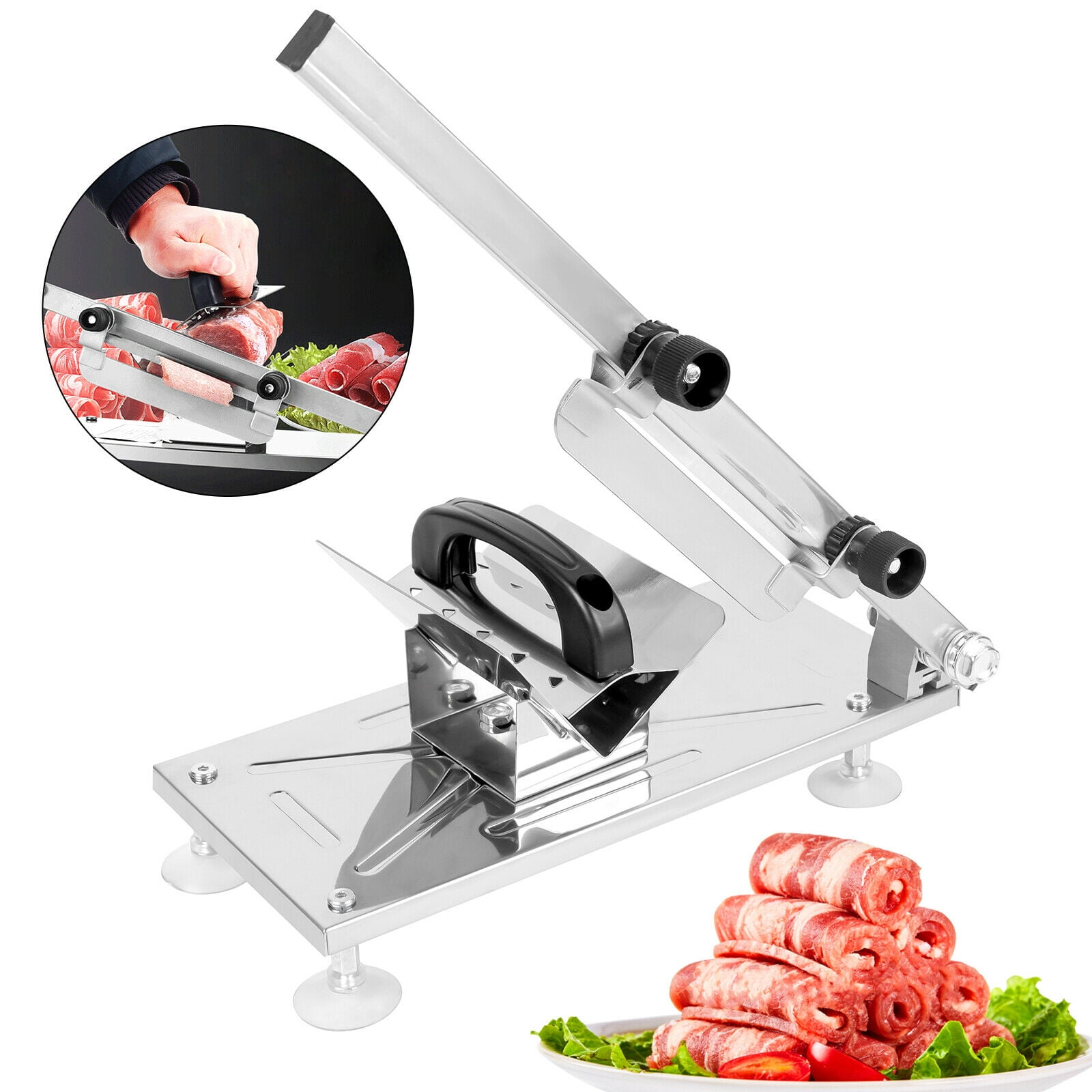 Manual Meat Slicer Stainless Steel Meat Cutter Beef Mutton Roll Meat Food Slicer 