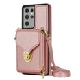 thumbnail image 2 of for Samsung Galaxy S21 Ultra Case Wallet with Shoulder Strap for Women - Crossbody Lanyard,Zipper Pocket,Credit Card Holder,Shockproof - Metal Buckle Closure Premium PU Leather Case, Rosegold, 2 of 10