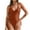 Brown, variant on WREESH Women's High Cut One Piece Swimsuit Tummy Control Bathing Suit Fashion Swimwear Adjustable Straps Full Coverages White