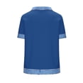 thumbnail image 5 of T-Shirt for Women Neck Short Sleeve Casual Relaxed Fit Tee Denim Contrast Raglan Sleeve Waffle Knit Breathable Stretchy Summer Tops, 5 of 5