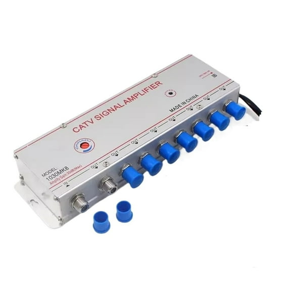 30DB 1030MK8 1 Input 8 Output Cable TV Signal Booster, Analog Digital Cable TV Signal Amplifier ,Easy to Use