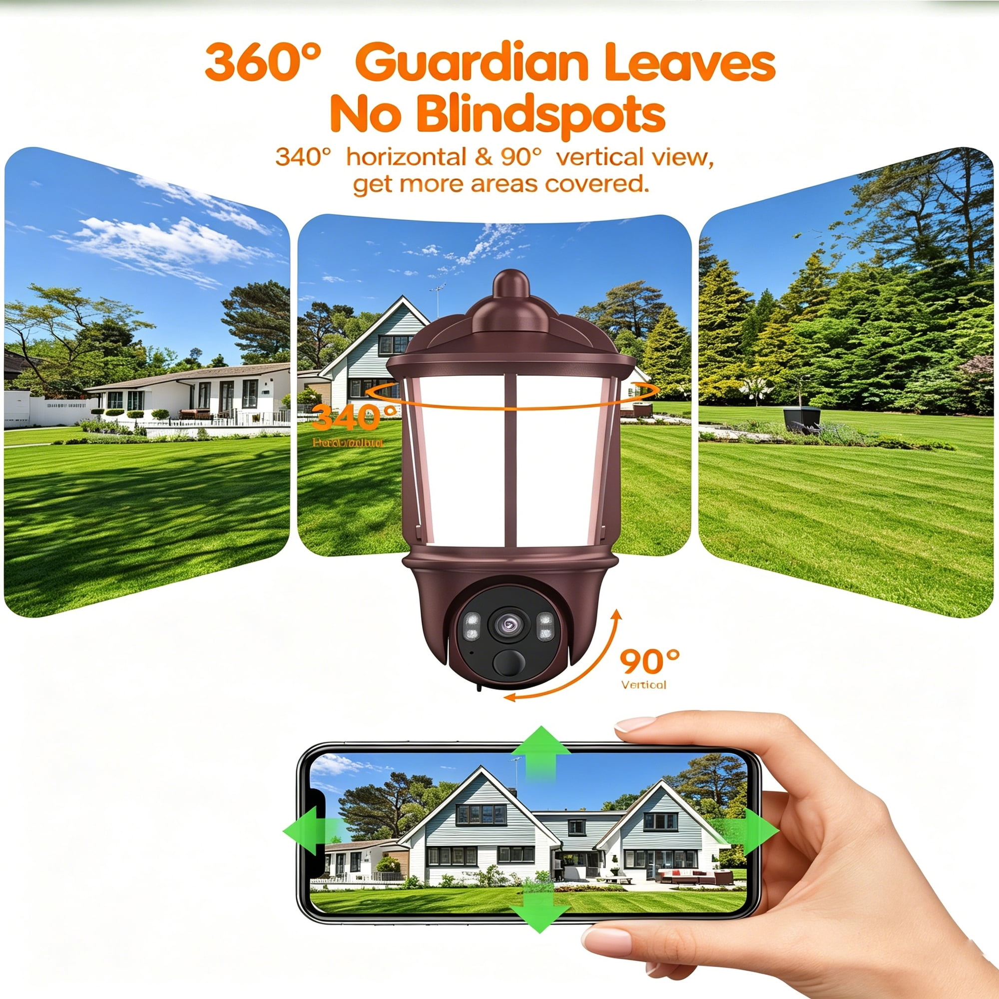 AnjiSee 3MP Outdoor PTZ Floodlight Security Camera YY-T911A, 2.4GHz WiFi Bluetooth Surveillance Cam