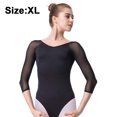 thumbnail image 1 of Ropa de práctica de baile de Ballet para mujer, leotardos de manga corta en la espalda, trajes de gimnasio para adultos, 1 of 8