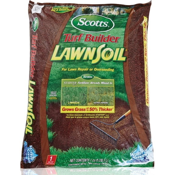 Scotts Turf Builder Lawn Soil - Enriched Lawn Topsoil for Grass - 1 Cu Ft