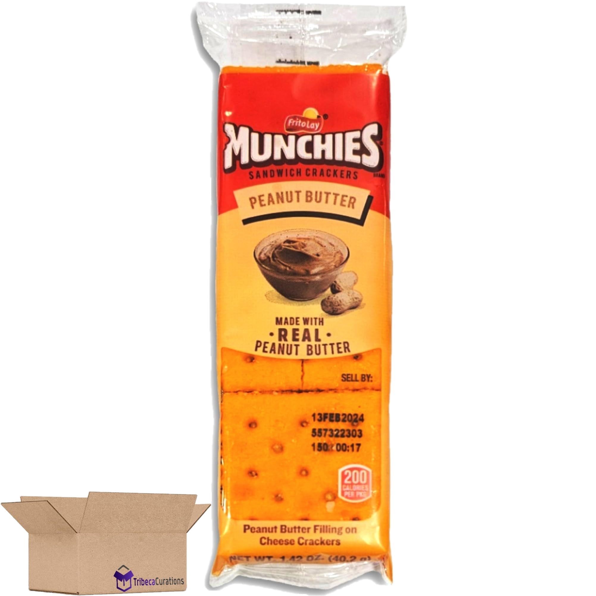 Munchies Peanut Butter Sandwich Cheese Crackers Value Pack   | 8 Count Box | Pack of 6 (48 Total Sleeves)