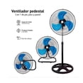 thumbnail image 2 of Ventilador 18 Pulgadas Negro Pedestal, Piso, Pared 3 En 1 Aspas Plateado Diámetro 18 Frecuencia 50 Hz/60 Hz Material De Las Aspas Metal, 2 of 4