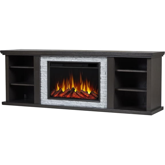 Real Flame Kenai 72" Slim Electric Fireplace TV Stand in Dark Oak