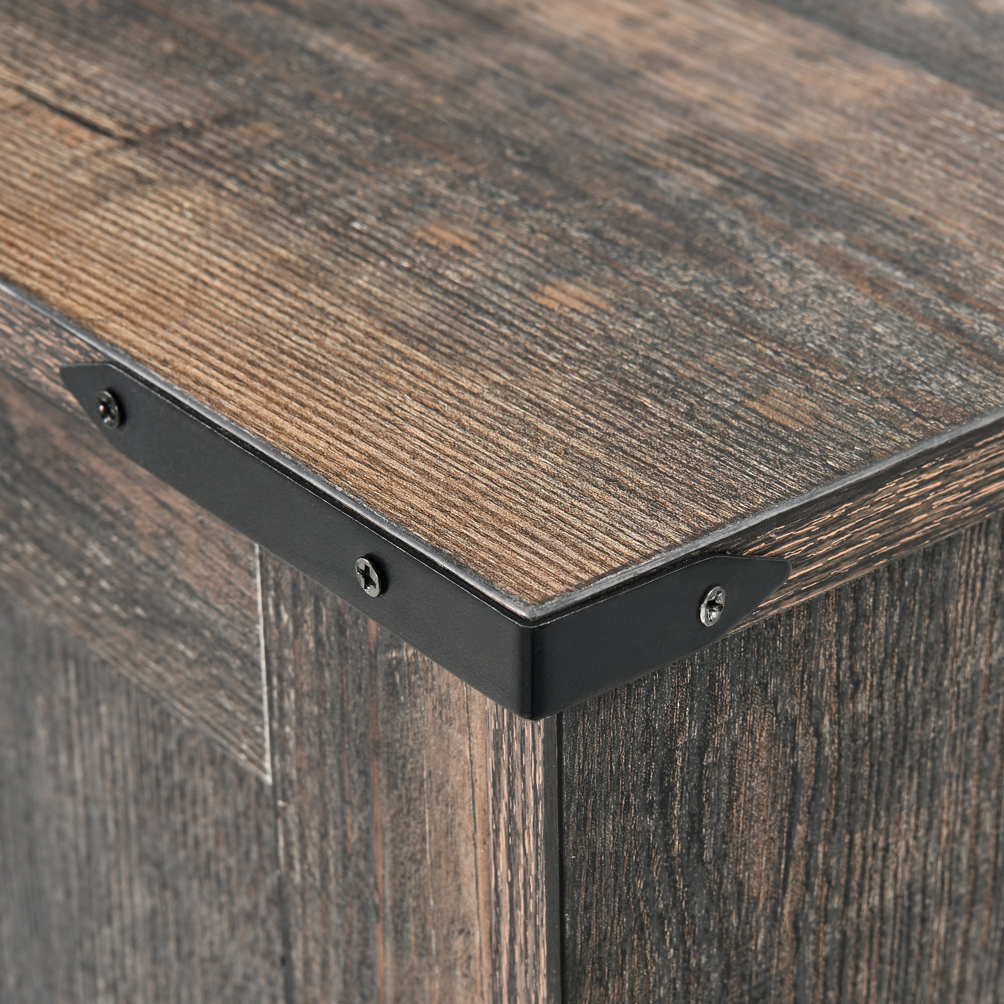 DEXTRUS 4-Drawer File Cabinet with Lock, 15.86" Deep Vertical Filing Cabinet, Rustic Grey