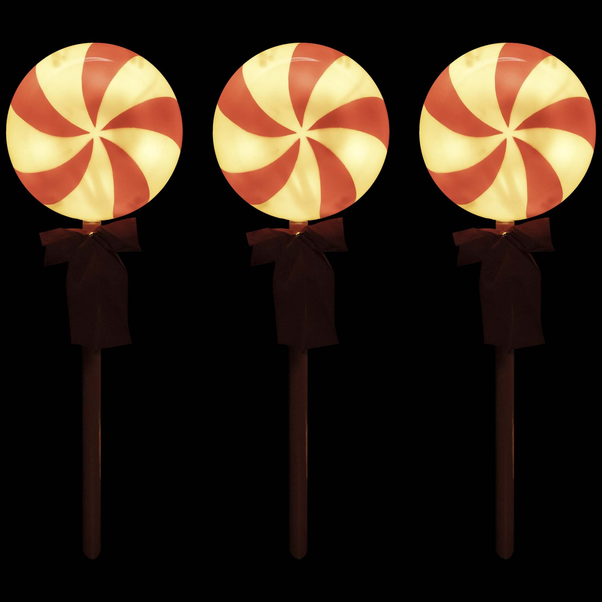 Set of 3 Peppermint Candies Christmas Pathway Markers 16"