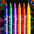 thumbnail image 6 of Glow In The Dark Pens 6 Pack Vibrant Self Luminous Markers For Graffiti Art Body Nail Design With Strong Glow Low Odor, 6 of 10