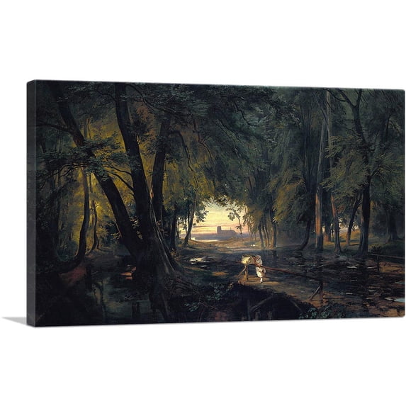 ARTCANVAS Forest Path Near Spandau Canvas Art Print by Carl Blechen - Size: 26" x 18" (1.50" Deep)
