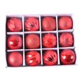 thumbnail image 2 of Hvmvliv Christmas Tree Ornaments (12pcs-6cm) Glitter Sequin Balls Ornament Christmas Balls Baubles Party Xmas Tree Decorations Hanging Ornament Decor Red, 2 of 3