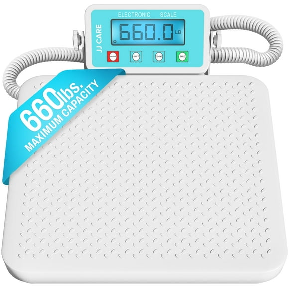 JJ CARE Medical Scale - Heavy Duty 660 lbs/299 Kgs Capacity Wrestling Scale for Gyms with Easy to Read LCD Display | Professional Medical Grade Meter for Body Weight
