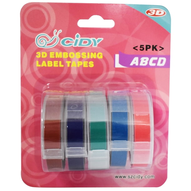 Reemplazo para DYMO MOTEX 3D Label Maker Juego de cinta de recarga en relieve manual Cinta de impresora 9 mm x 3 m seitruly EL0584-03B