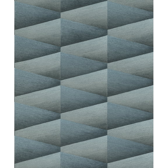 Advantage Shae Indigo Geo Wallpaper, 20.9-in by 33-ft, 57.48 sq. ft.