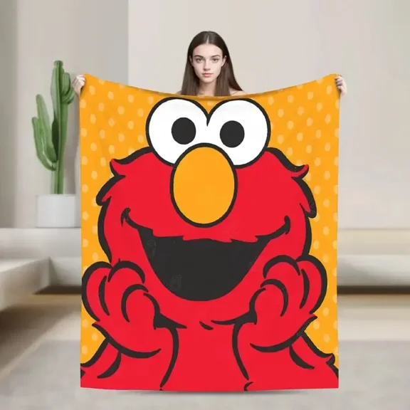 Elmo Sesames Streets Cartoon Throw Blanket Quality Soft Warm Bedding Throw Blanket Winter Camping Couch Chair Print Throw Blanket
