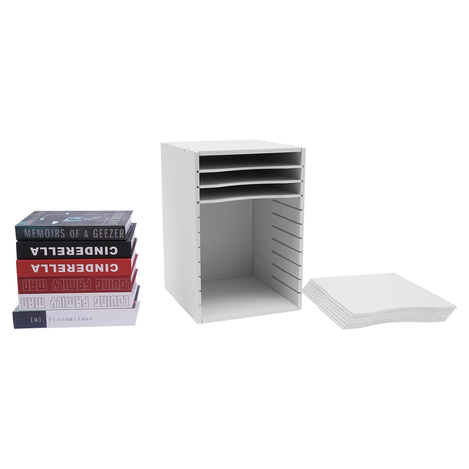 11 Compartment Adjustable Literature Organizer, Vertical Desk File Organizer, Desktop Sorter for Office, Home, Classroom