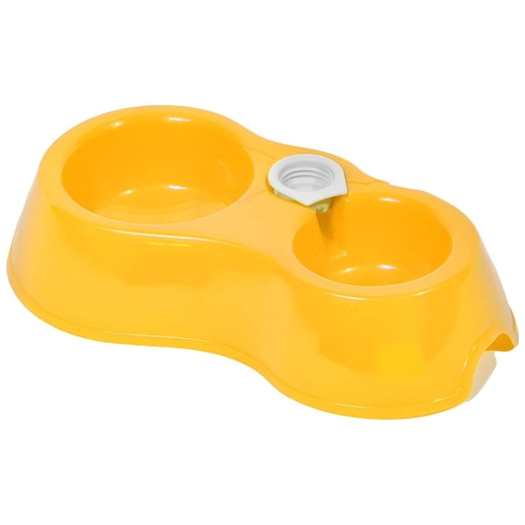 BESTSKY Small Dog Bowls,Easy to Clean Cat Food Bowls,Detachable Bottle Feature Cat Food Bowl,Yellow
