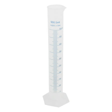 Unique Bargains 36cm Height 500ml Transparent Plastic Graduated Cylinder 5 milliliter