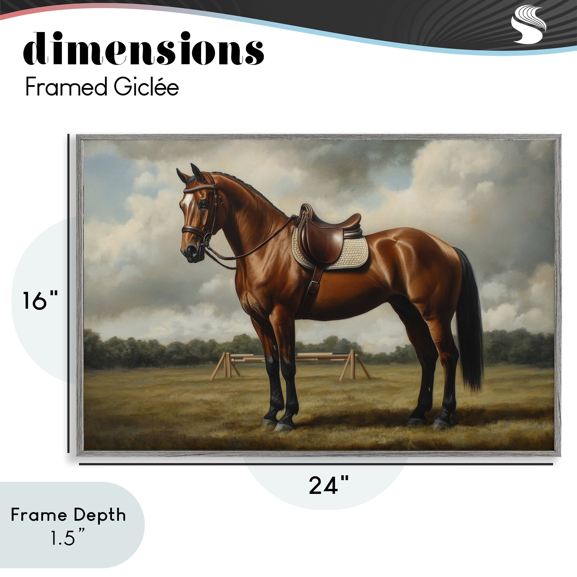 Stupell Industries Red Mare in Pastoral Landscape Gray Framed Giclee Art, design by Petal Prints Design