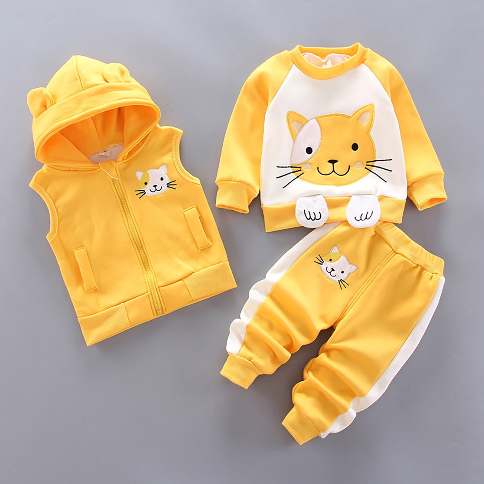 HIPYLO Christmas Newborn Outfit Boys Baptism Outfit Toddler Girl Clothing Set Vintage Baby Girl Clothes Boys Clothes Size 8-10 Tween Girl Return, Yellow 18-24 Months