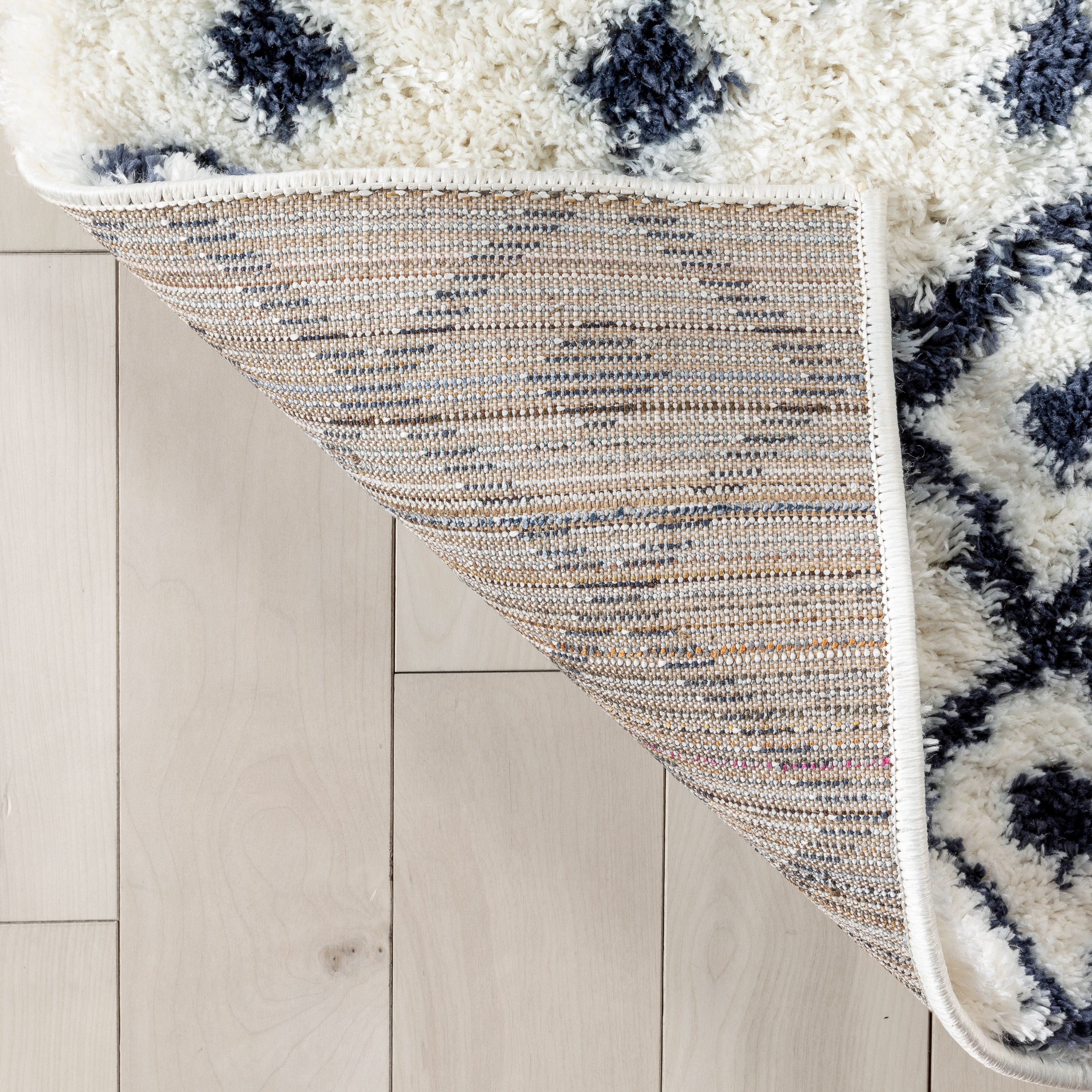 Well Woven Celeste Coimbra Modern Shag Moroccan Blue Thick 5'3" x 7'3" Area Rug