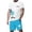 Light Blue, variant on Glisme Mens 2 Piece Sets Summer Outfits Print Casual Sports Set For Men Short Sleeve Graphic T Shirt And Shorts Outfit Leisure Clothing Set Blue