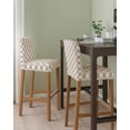 thumbnail image 2 of Minimalistic Checkered Beige Rural Style Bar Stool Covers Set of 4, Stretch Washable Bar Chair Covers with Backs, Removable Pub Counter Height Chair Cover for Kitchen Dining Room Cafe, 2 of 7