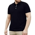 thumbnail image 6 of Plus Size Golf Shirts for Men M-5X Big & Tall Cotton Short Sleeve T-Shirts Button Collared Pullover Slim Solid Color Workout Tees Tops, 6 of 8