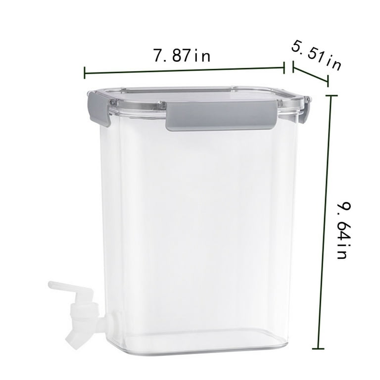 AURIGATE Beverage Dispenser Cold Kettle with Spigot and Tray, Stackable  Iced Juice Milk Lemonade Mini Bucket, Small Refrigerator Plastic Container  for