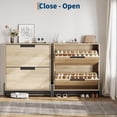 thumbnail image 3 of GloryStar Shoe Organizer Cabinet with Metal Legs, 2 Flip Drawer Narrow Storage Rack for Entryway, Hallway, or Living Room, 3 of 9