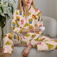 thumbnail image 5 of KLL Hamburger Pizza Coke Print Women's Long Sleeve Pajamas with Pants Sleepwear Loungewear 2 Set-X-Large, 5 of 7